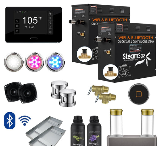 SteamSpa BKT1800CH-ADP 18 kW steam generator package with steamheads, controls and accessories