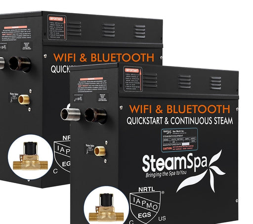 SteamSpa BKT1800GD-ADP 18 kW two generator units, front three-quarter view