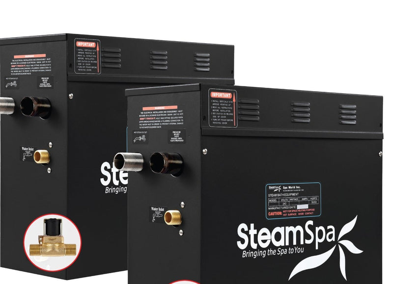 SteamSpa BKT1800MK-A 18 kW two generator units, front three-quarter view