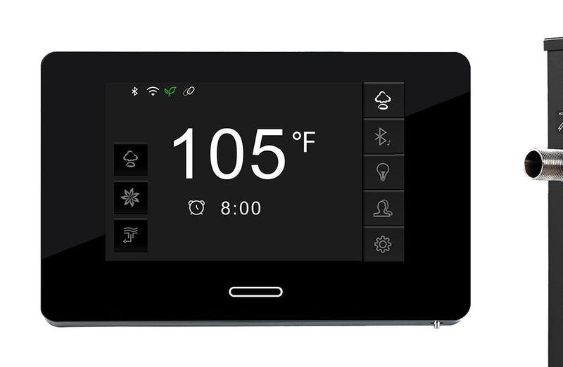 SteamSpa BKT1800MK-ADP touchscreen control panel with temperature display