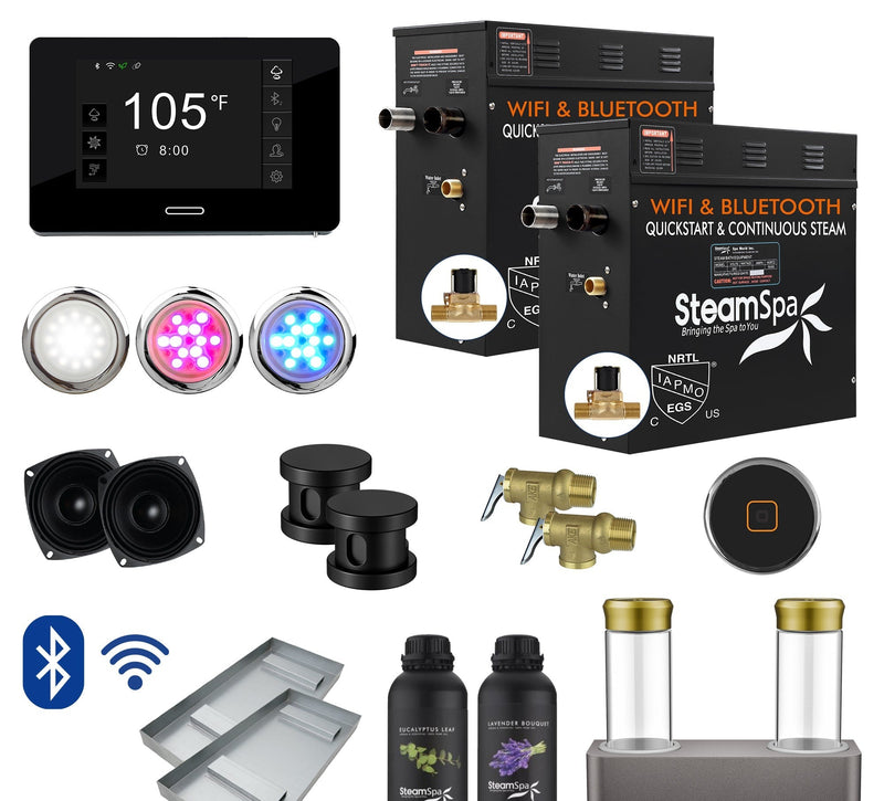 SteamSpa BKT1800MK-ADP 18 kW steam generator package with steamheads, controls and accessories