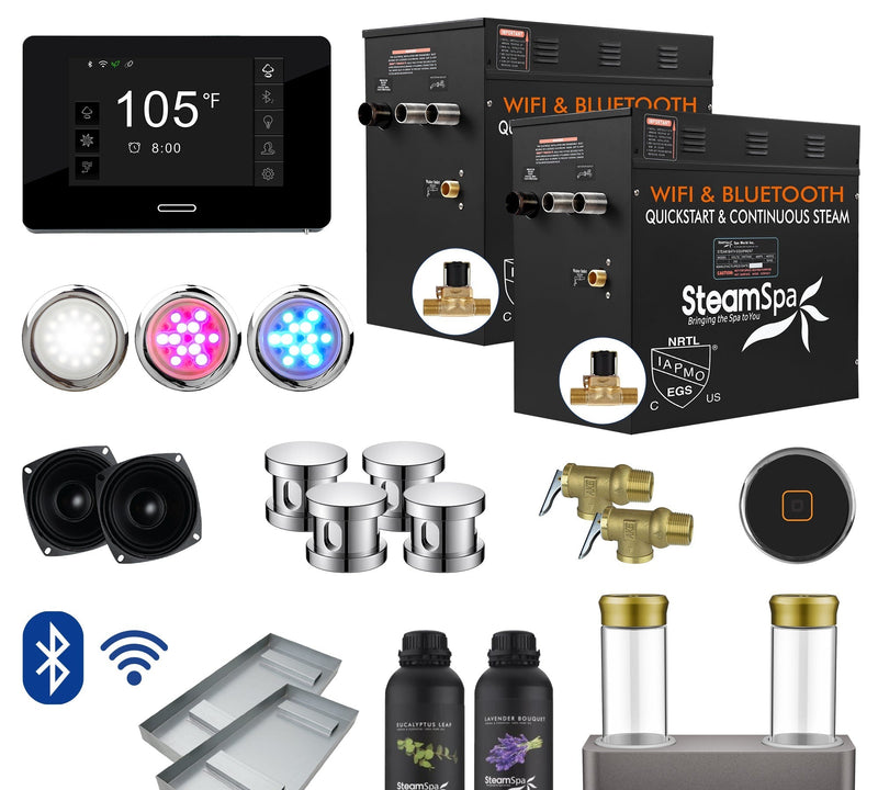 SteamSpa BKT2100CH-ADP 21 kW steam generator package with steamheads, controls and accessories