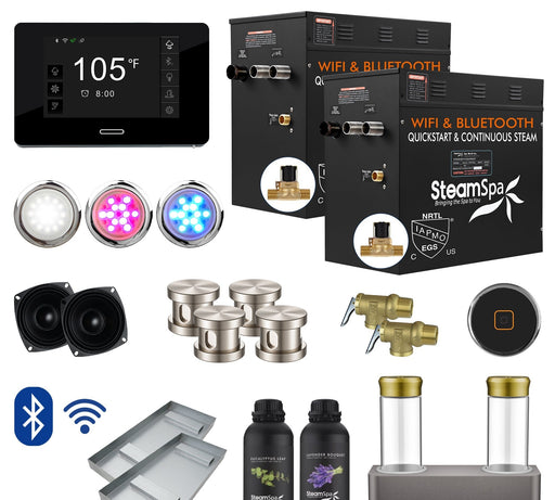SteamSpa BKT2400BN-ADP 24 kW steam generator package with steamheads, controls and accessories