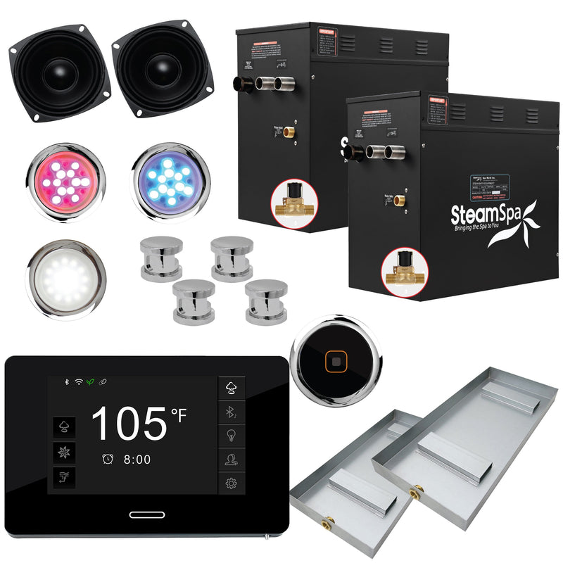 SteamSpa BKT2400CH-A 24 kW steam generator package with steamheads, controls and accessories