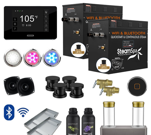 SteamSpa BKT2400MK-ADP 24 kW steam generator package with steamheads, controls and accessories