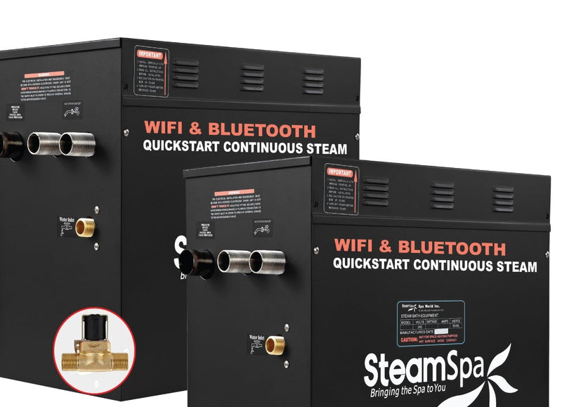 SteamSpa BKT2400ORB-A 24 kW two generator units, front three-quarter view