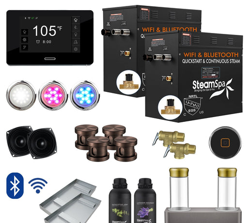SteamSpa BKT2400ORB-ADP 24 kW steam generator package with steamheads, controls and accessories