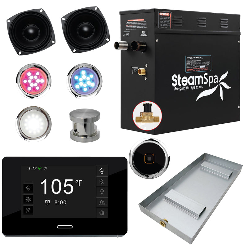 SteamSpa BKT450BN-A 4.5 kW steam generator package with steamheads, controls and accessories