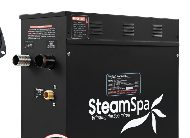 SteamSpa BKT600CH-A 6 kW steam generator, front three-quarter view