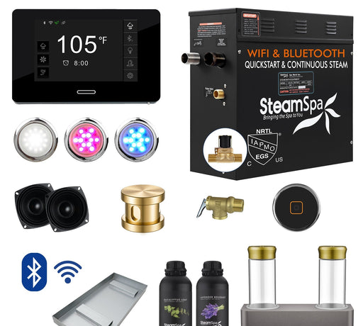 SteamSpa BKT750GD-ADP 7.5 kW steam generator package with steamheads, controls and accessories