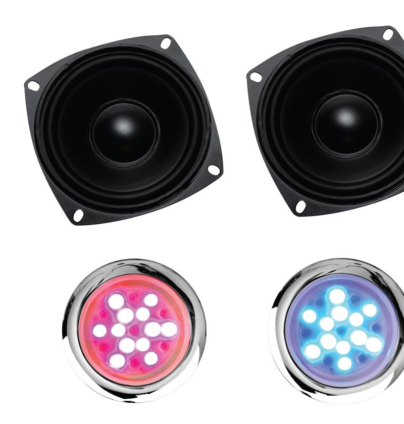 SteamSpa BKT750ORB-A two speakers with the chromatherapy lights