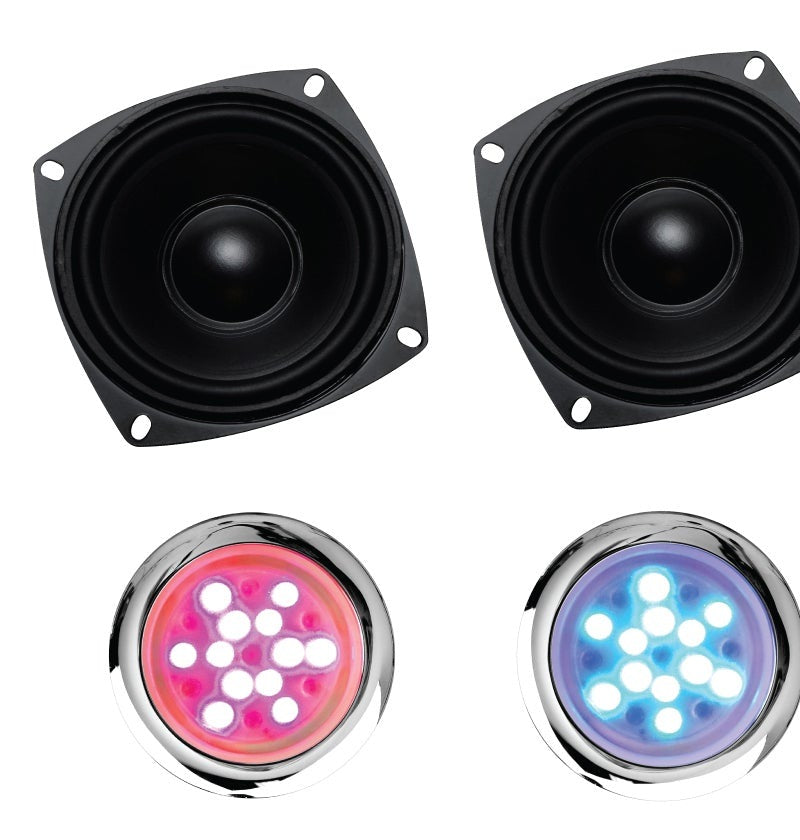 SteamSpa BKT900GD-A two speakers with the chromatherapy lights