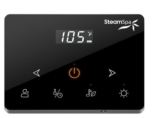 SteamSpa BKW1200MK-A wireless touchscreen control with digital display