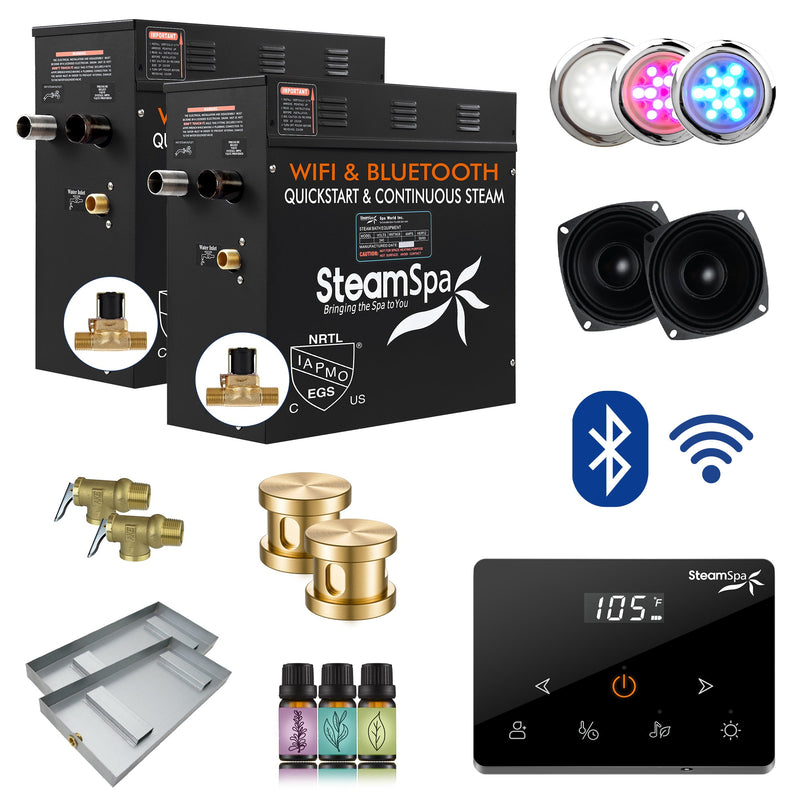 SteamSpa BKW1500GD-A 15 kW steam generator package with steamheads, controls and accessories