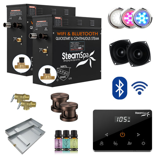 SteamSpa BKW1500ORB-A 15 kW steam generator package with steamheads, controls and accessories