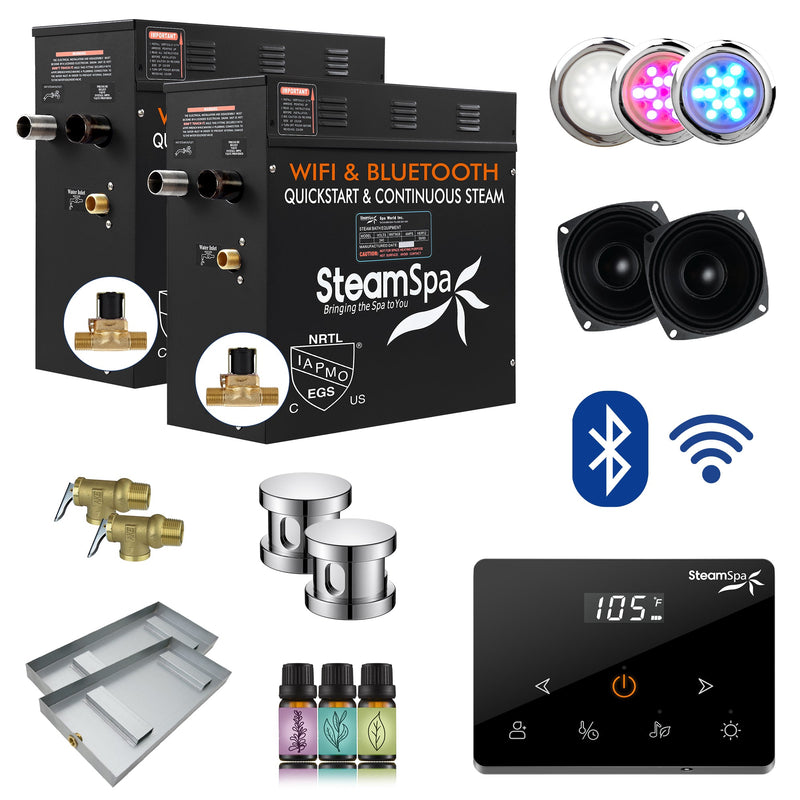 SteamSpa BKW1800CH-A 18 kW steam generator package with steamheads, controls and accessories