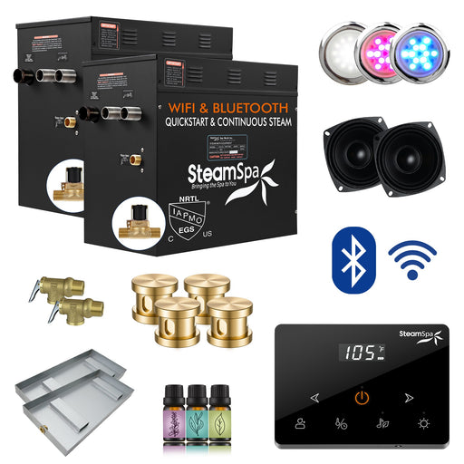 SteamSpa BKW2400GD-A 24 kW steam generator package with steamheads, controls and accessories