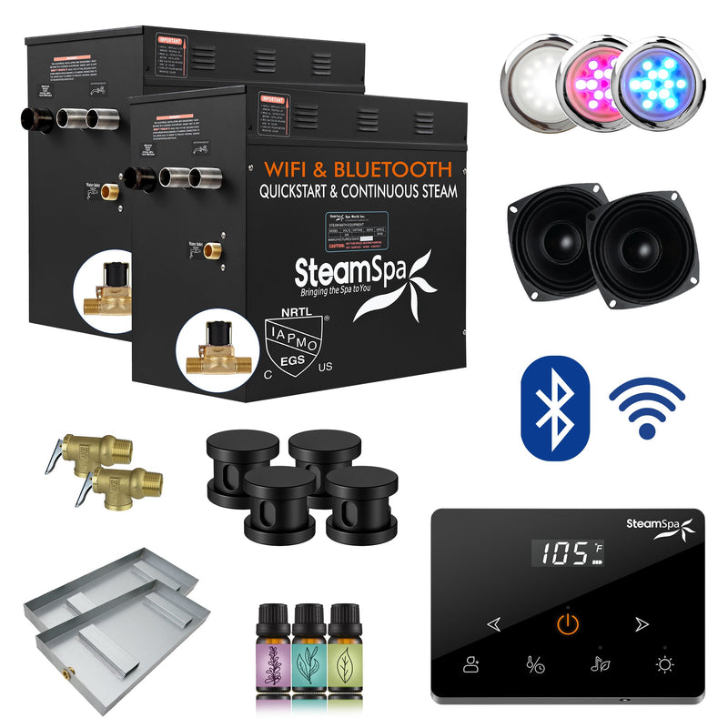SteamSpa BKW2400MK-A 24 kW steam generator package with steamheads, controls and accessories