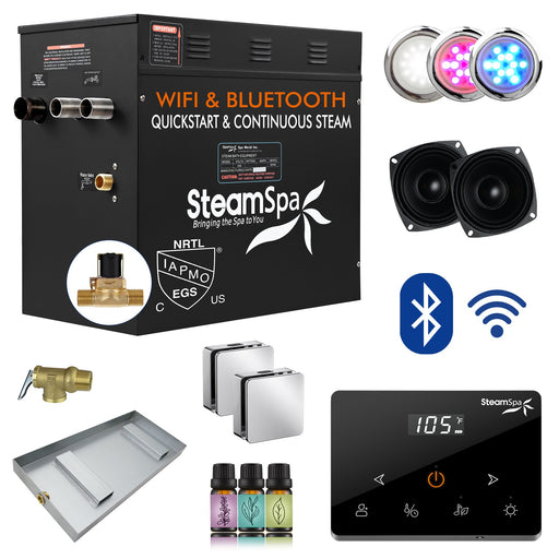 SteamSpa BKWS1200CH-A 12 kW steam generator package with steamheads, controls and accessories
