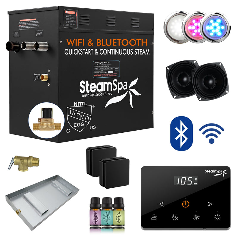 SteamSpa BKWS1200MK-A 12 kW steam generator package with steamheads, controls and accessories