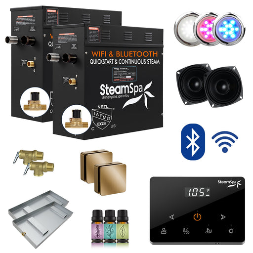SteamSpa BKWS1500GD-A 15 kW steam generator package with steamheads, controls and accessories