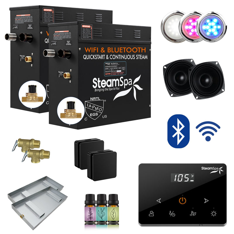 SteamSpa BKWS1500MK-A 15 kW steam generator package with steamheads, controls and accessories