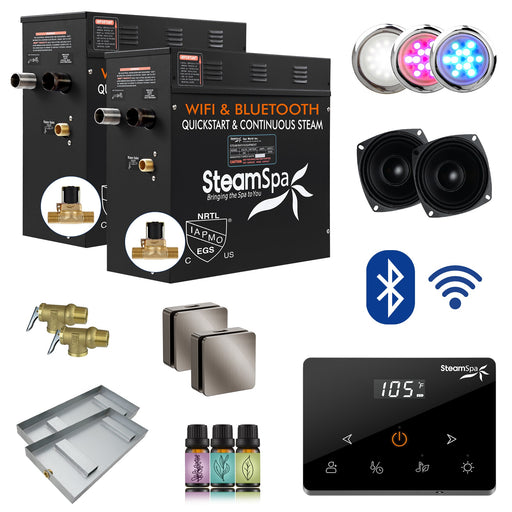 SteamSpa BKWS1800BN-A 18 kW steam generator package with steamheads, controls and accessories