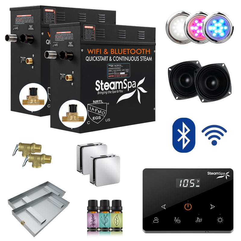 SteamSpa BKWS1800CH-A 18 kW steam generator package with steamheads, controls and accessories