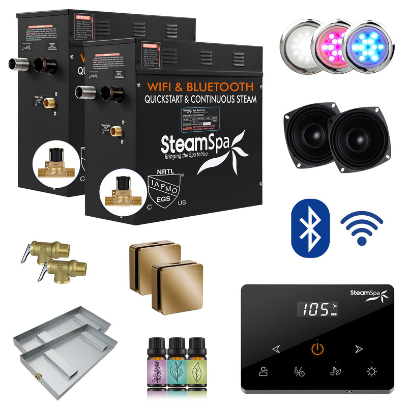 SteamSpa BKWS1800GD-A 18 kW steam generator package with steamheads, controls and accessories