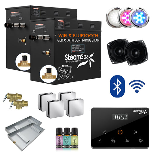 SteamSpa BKWS2100CH-A 21 kW steam generator package with steamheads, controls and accessories