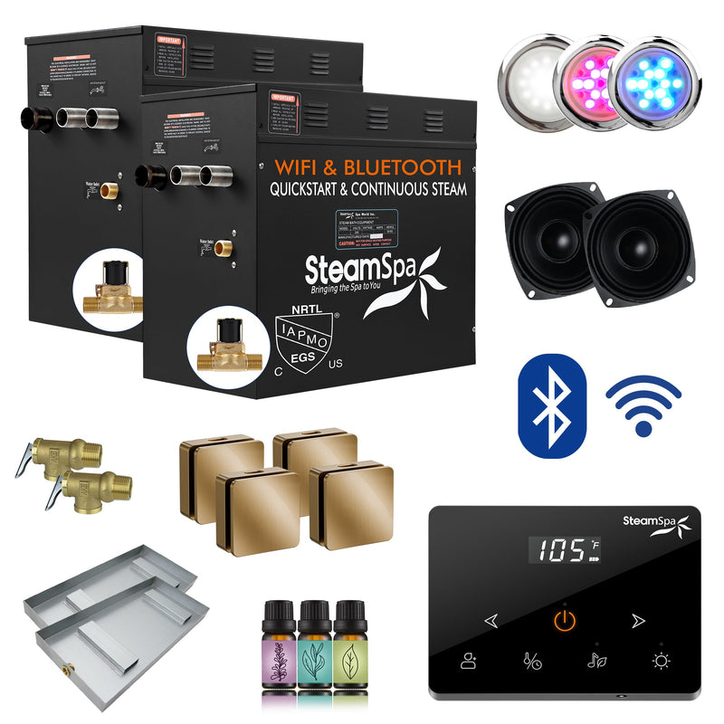 SteamSpa BKWS2100GD-A 21 kW steam generator package with steamheads, controls and accessories