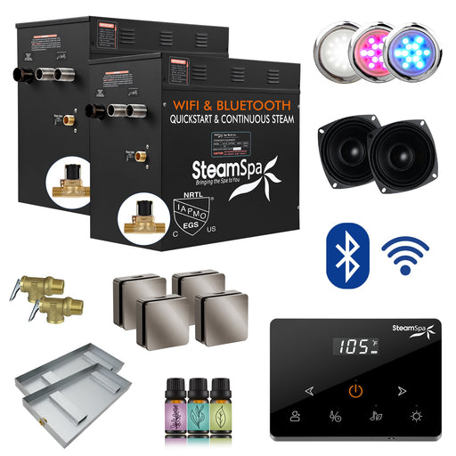 SteamSpa BKWS2400BN-A 24 kW steam generator package with steamheads, controls and accessories