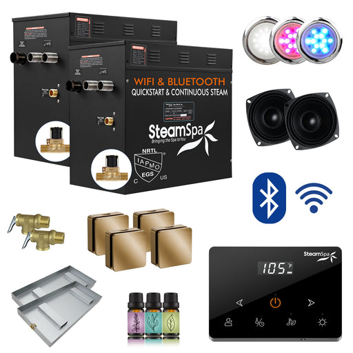 SteamSpa BKWS2400GD-A 24 kW steam generator package with steamheads, controls and accessories