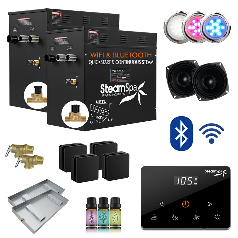SteamSpa BKWS2400MK-A 24 kW steam generator package with steamheads, controls and accessories