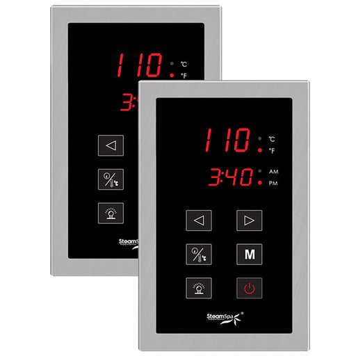 SteamSpa DTPBN steam shower accessory touch control panels with brushed nickel frames