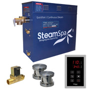 SteamSpa OAT1050BN-A 10.5 kW steam generator package with two brushed nickel steamheads, controller and accessories