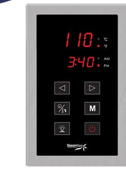 SteamSpa OAT1050BN touch control panel with time and temperature display