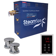 SteamSpa OAT1050CH 10.5 kW steam generator package with two polished chrome steamheads, controller and accessories