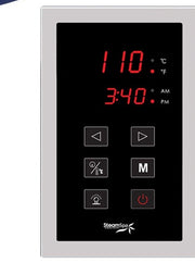 SteamSpa OAT1200CH-A touch control panel with time and temperature display