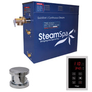 SteamSpa OAT450CH 4.5 kW steam generator package with one polished chrome steamhead, controller and accessories