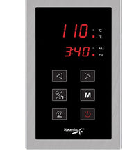 SteamSpa OATS1200BN-A touch control panel with time and temperature display