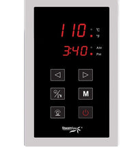 SteamSpa OATS1200CH-A touch control panel with time and temperature display