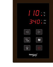 SteamSpa OATS1200OB-A touch control panel with time and temperature display