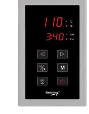 SteamSpa OATS450BN touch control panel with time and temperature display
