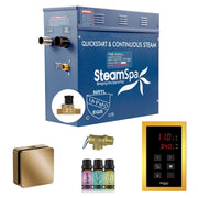 SteamSpa OATS450GD-A 4.5 kW steam generator package with one gold square steamhead, controller and accessories