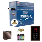 SteamSpa OATS750OB-A 7.5 kW steam generator package with one oil rubbed bronze square steamhead, controller and accessories