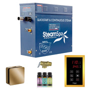 SteamSpa OATS900GD 9 kW steam generator package with one gold square steamhead, controller and accessories