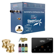 SteamSpa OAW1050GD-A 10.5 kW steam generator package with two gold steamheads, controller and accessories