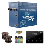SteamSpa OAW1050OB 10.5 kW steam generator package with two oil rubbed bronze steamheads, controller and accessories