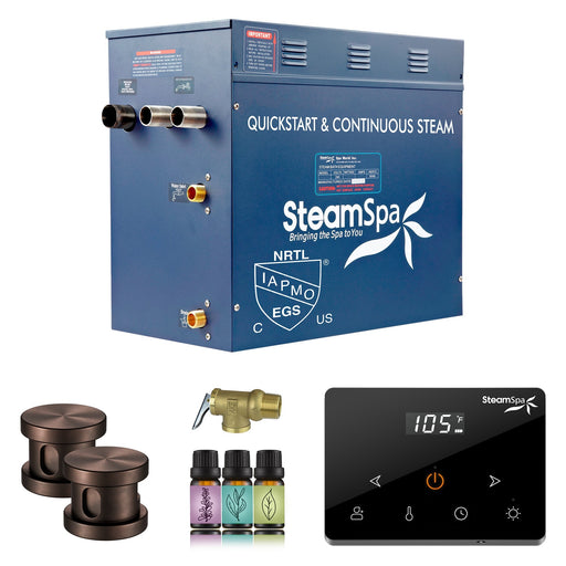 SteamSpa OAW1200OB 12 kW steam generator package with two oil rubbed bronze steamheads, controller and accessories